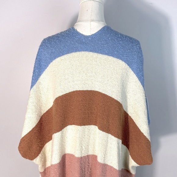 Anthropologie By Together Colorful Striped Kimono Cardigan with fringe size S/M - Picture 9 of 12